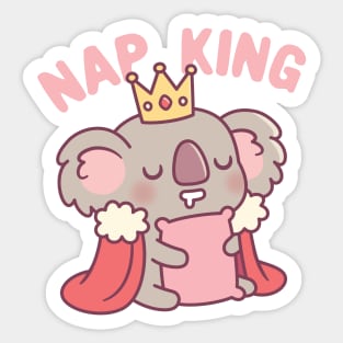 Cute Sleepy Koala Bear, Nap King Funny Sticker